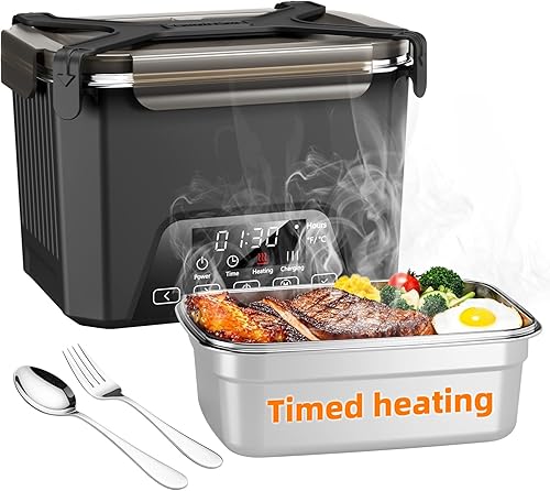 Miniatura 1 de Fiambrera eléctrica inalámbrica para adultos, lonchera calentada de 20000 mAh con batería con calefacción automática, calentador de alimentos