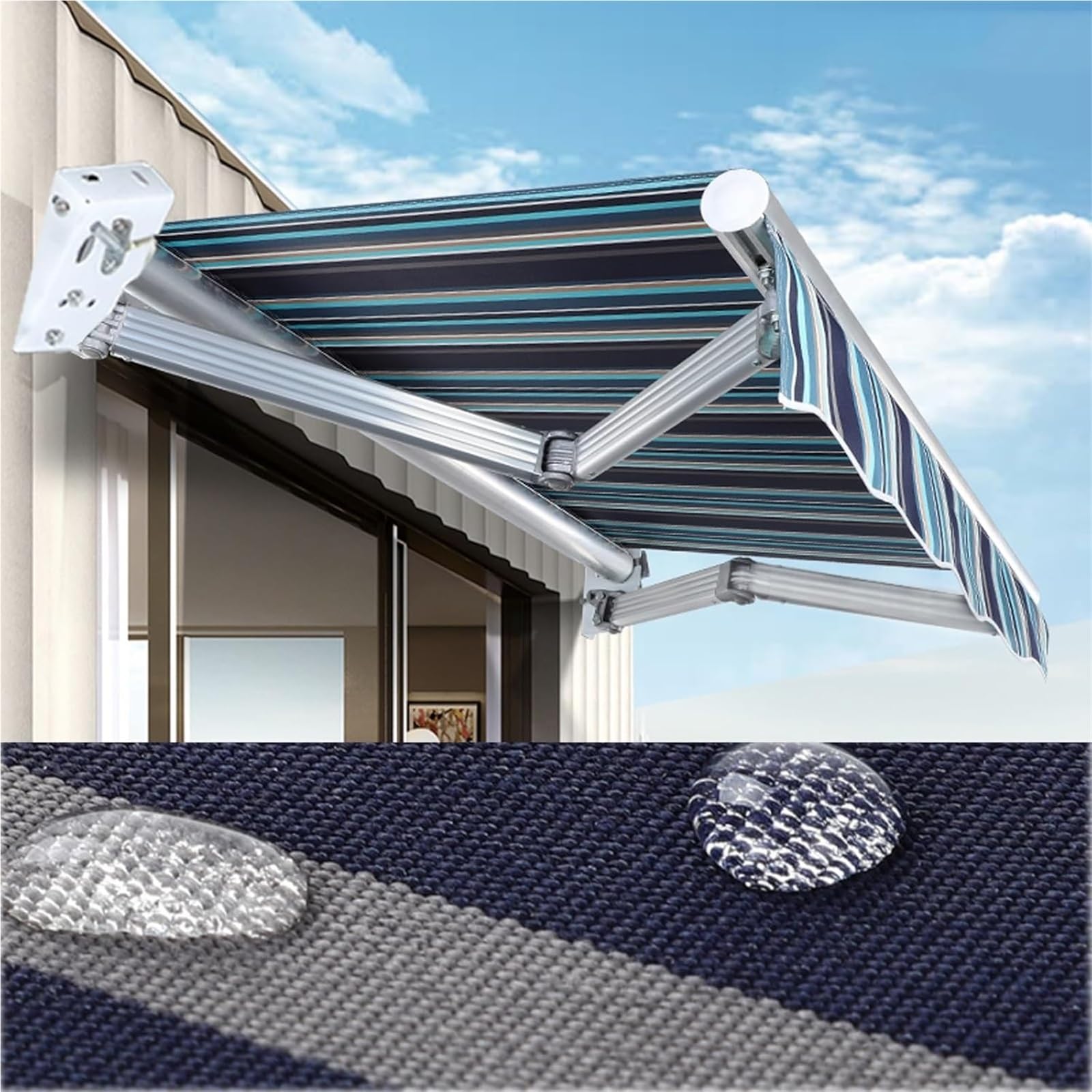 auvent Tissu de Remplacement for auvent rétractable avec Cadre, Tissu d'auvent extérieur, Couverture supérieure de Remplacement, Pare-Soleil 2x1.5m