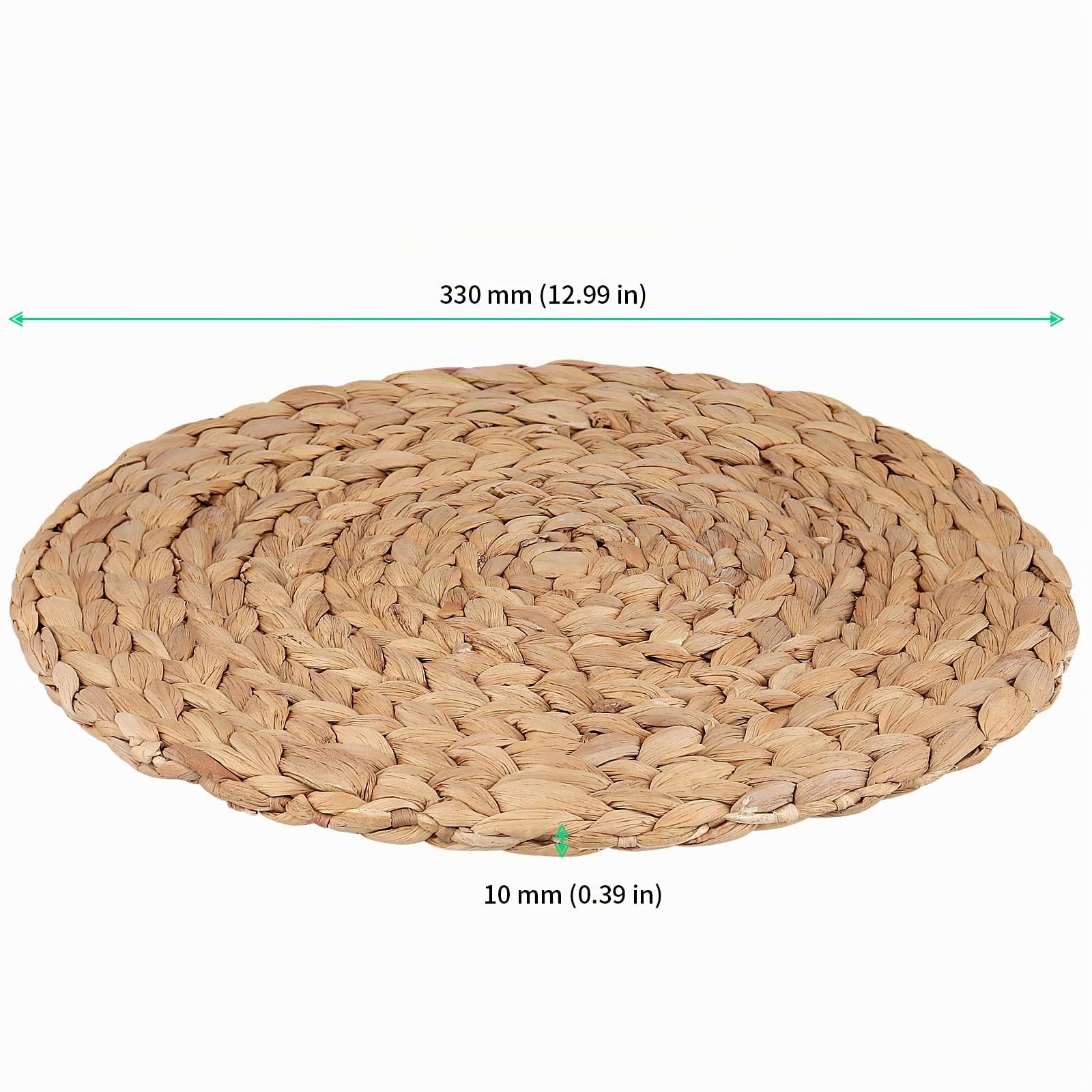 FUNSUEI Set di 5 tovagliette rotonde da 33 cm, intrecciate, rotonde, per tavolo da pranzo, cucina e ristorante