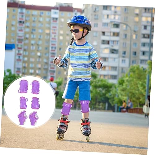 Miniatura 2 de BESPORTBLE 1 juego de 6 unidades para niños deportes muñequeras niños almohadillas coderas bicicletas niños rodilleras ejercicio bicicletas