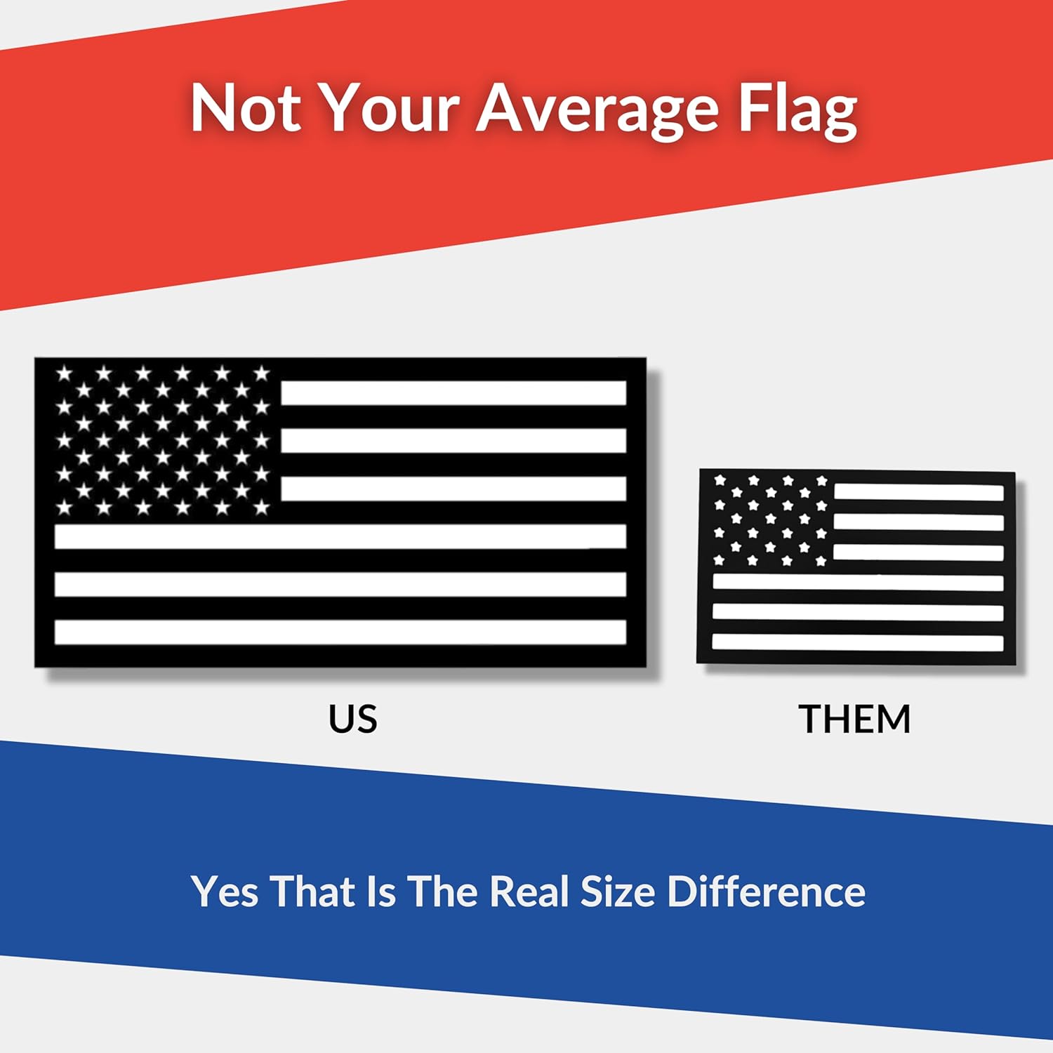 American Flag Magnets For Cars - Trucks Jeeps Mailboxes - Huge 11x5.5 Inch Set Of 2 White Flags - Veteran Made In USA - 50 Stars / 13 Stripes - Cnc Cut Out - Durable USA Magnetic Sheet
