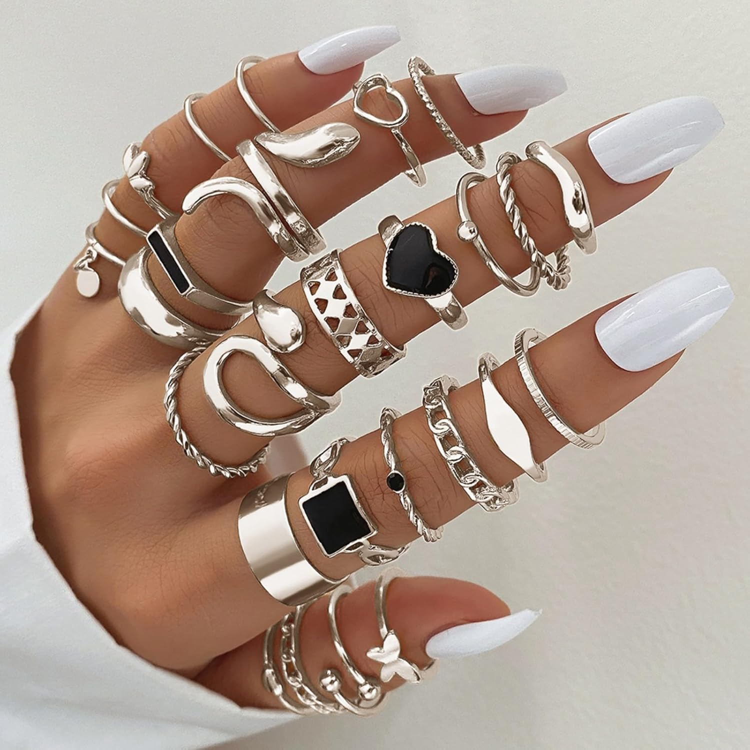 Gold Plated Knuckle Rings Set For Women,Vintage Stackable Joint Finger Midi Rings Dainty Simple Twist Hollow Rings Pack,Aesthetic Adjustable Y2K Punk Stacking Rings Jewelry Accessories - Image 3