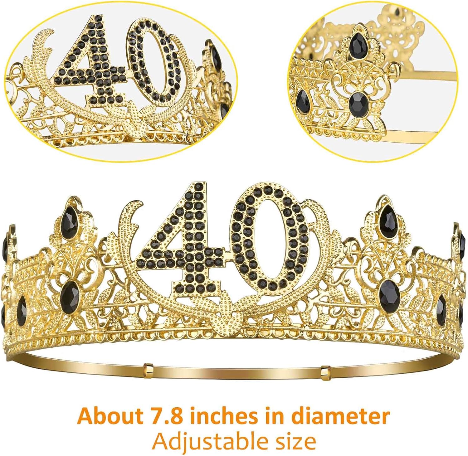 Asija 40th Birthday Gifts for Men, 40th Birthday Decorations for Men, Party Decor Supplies including King Crown & Sash & Greeting Card - Image 3