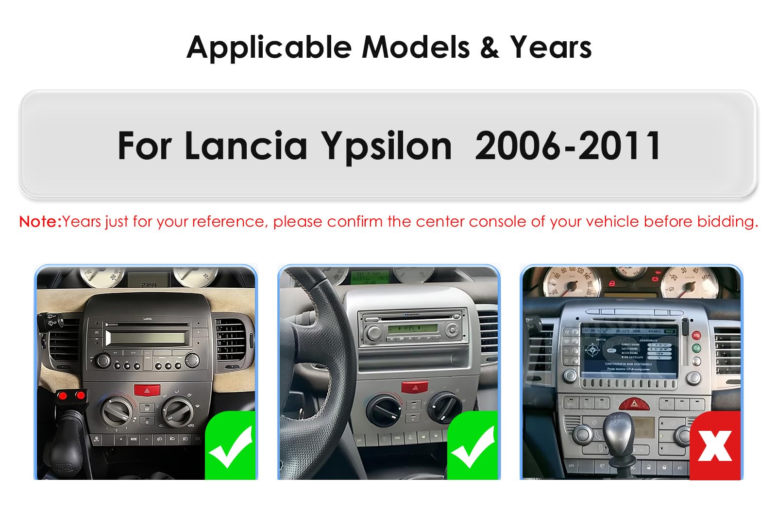 Ossuret radio samochodowe do Lancia Ypsilon (2006-2011), 9 cali Android 13 ekran dotykowy 2+32 GB nawigacja GPS z Carplay Android Auto WiFi Bluetooth sterowanie kierownicą DSP USB