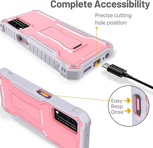Miniatura 9 de FITO Funda T-Mobile REVVL V Plus 5G, doble capa a prueba de golpes, resistente, para T-Mobile REVVL V Plus 5G teléfono con protector de pantalla,