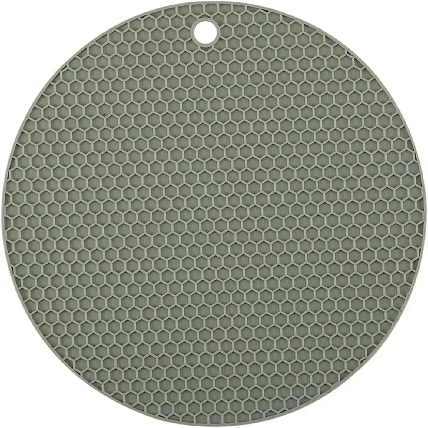 1PCS Silicone Honeycomb Placemat Silicone Heat-Resistant Table Mat Round and Square Coaster Non-Slip Kitchen Pot Bowl Mat(Green Round mat)