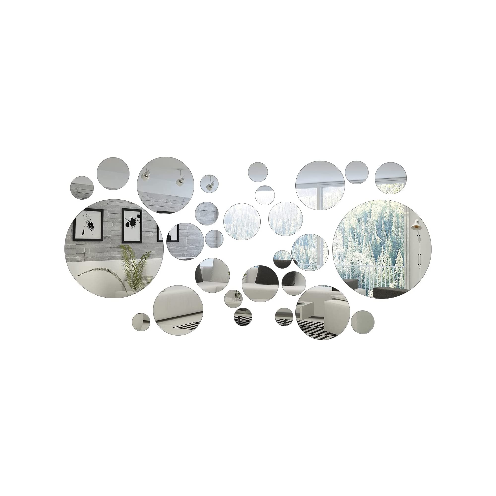 Incrizma Acrylic Mirror Setting Wall Sticker Decal (Silver, 32 Pieces Set) (B09996ZMQ5) Amazon Price History, Amazon Price Tracker