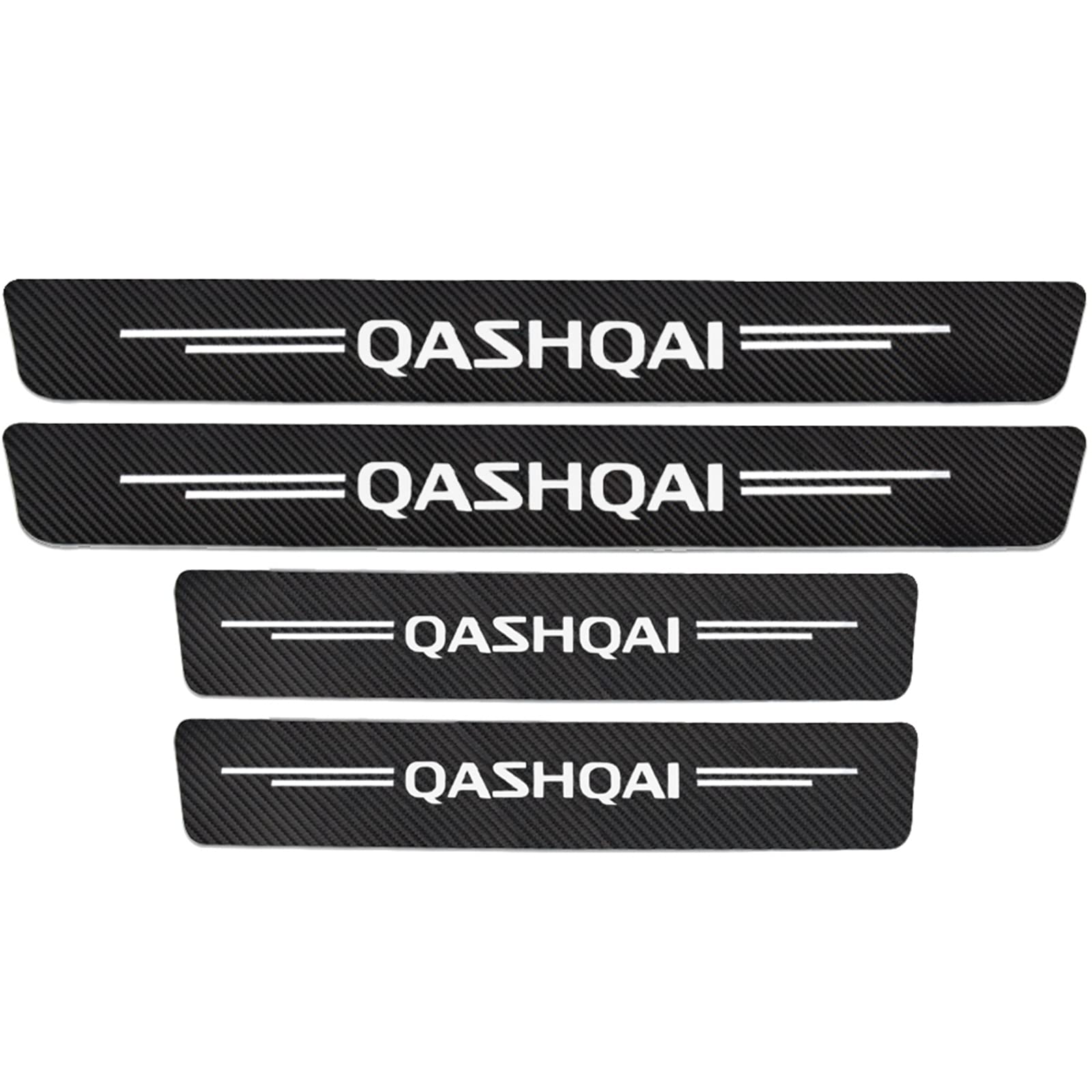 KLHYWEN 4 pcs Carbon Fiber Car Door Sill Protector Strips for Nis-san Qashqai J10 J11 J12, Welcome Pedal Guard Kick Plates Sticker Threshold Cover Auto Decorative Accessories,White