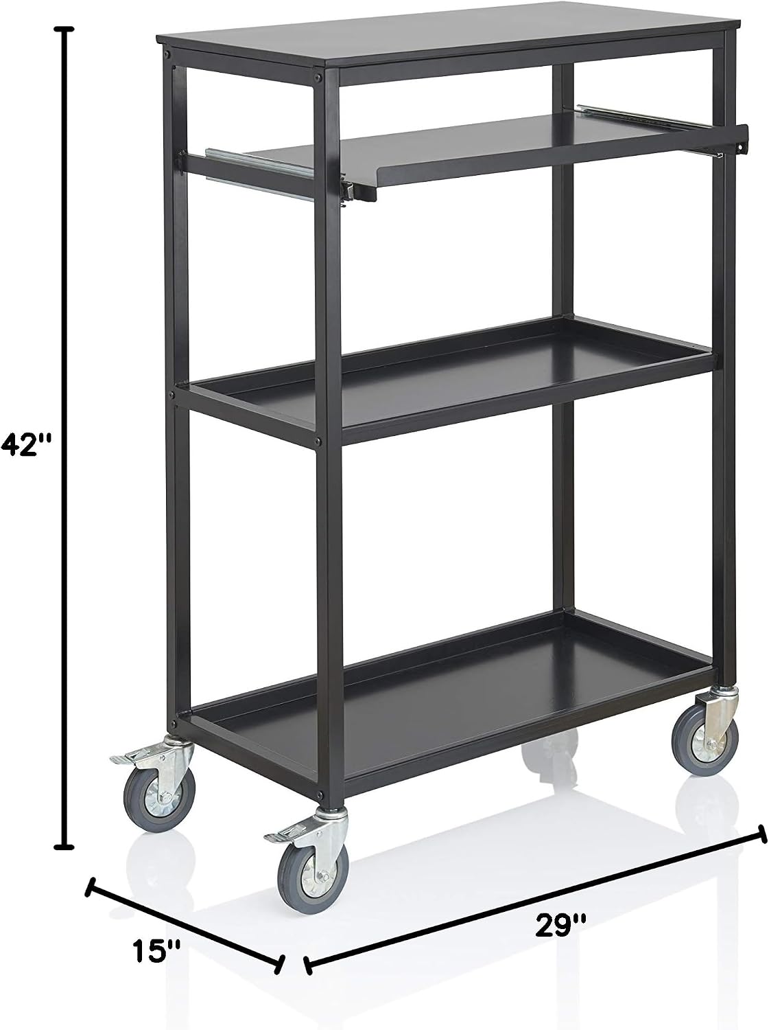 Guidecraft A/V Heavy-Duty Rolling Laptop Cart: Multi Purpose Storage Cart, Office Furniture and School Supply