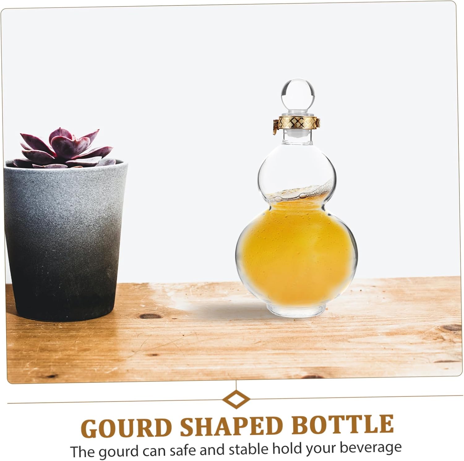 KICHOUSE Slim Gourd Wine Bottle Portable Drink Containers for Parties Glass Wine Pot