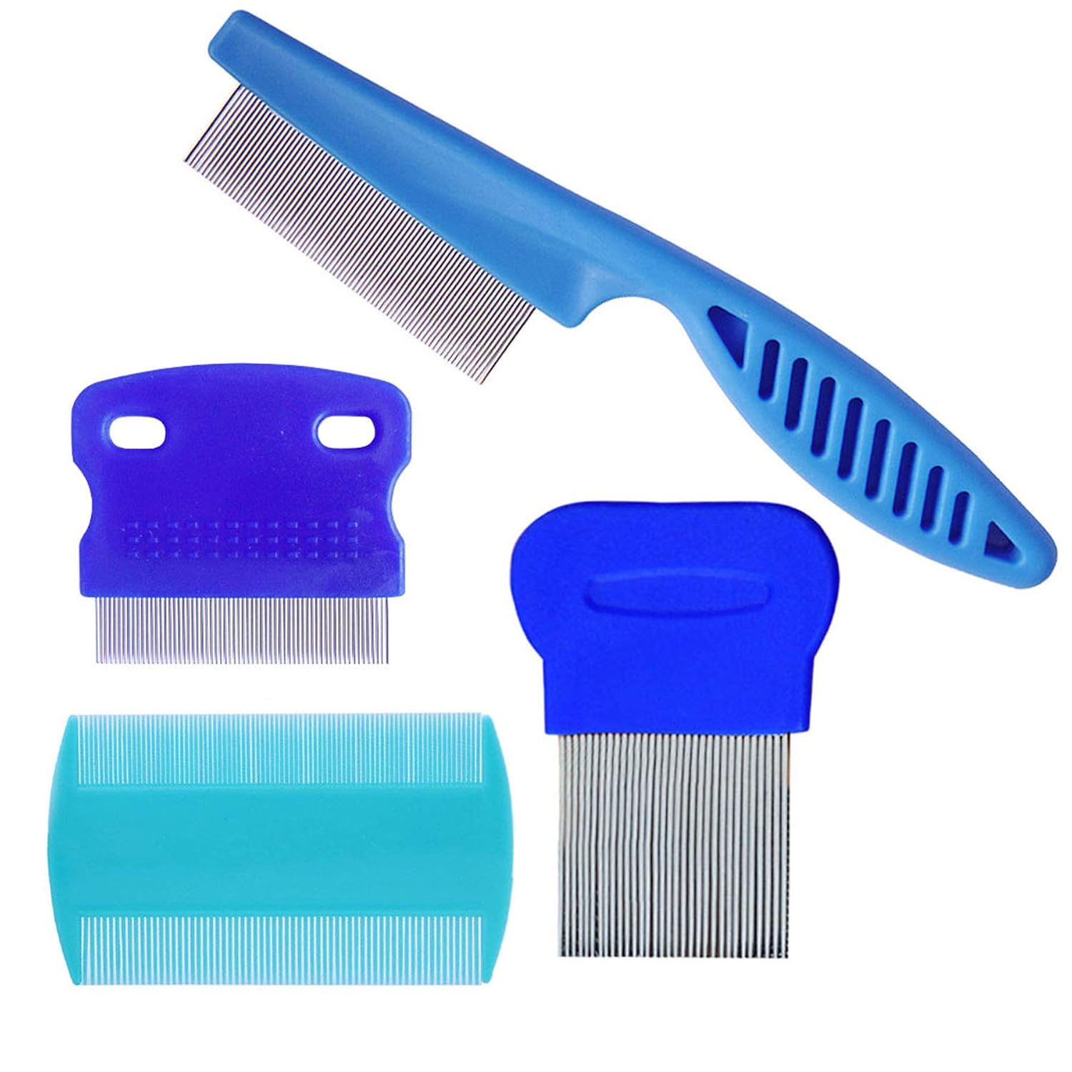 4 Pcs Pet Comb with High Strength Teeth Durable Pet Tear Stain Remover Combs, Pet Dog Cat Grooming Comb Set Effective Float Hair Remover