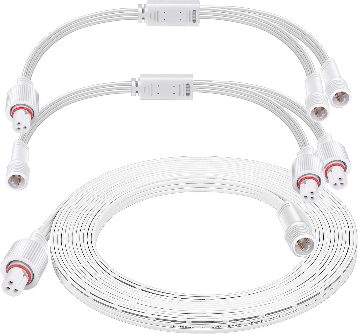 iGreely 16ft Extension Cable for Govee Permanent Outdoor Lights, Waterproof Extension Cord Compatible with Govee H705A H705B H705C H706A H706B H706C White