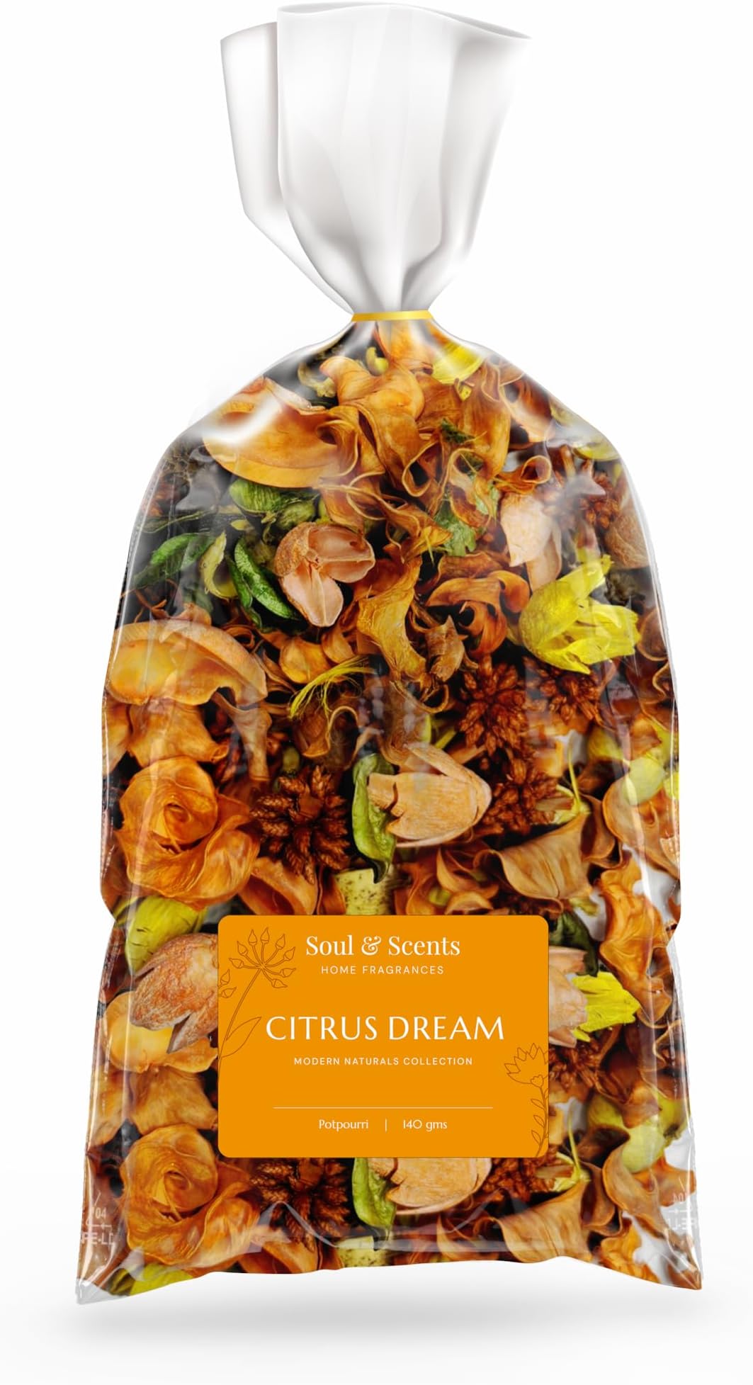 Citrus Dream Potpourri | Dried Flowers | Fine-Living | Natural Decoration | Mood Enhancer | Perfect for Home Decor, Gifts, and Aromatherapy | Made in India | 140gm