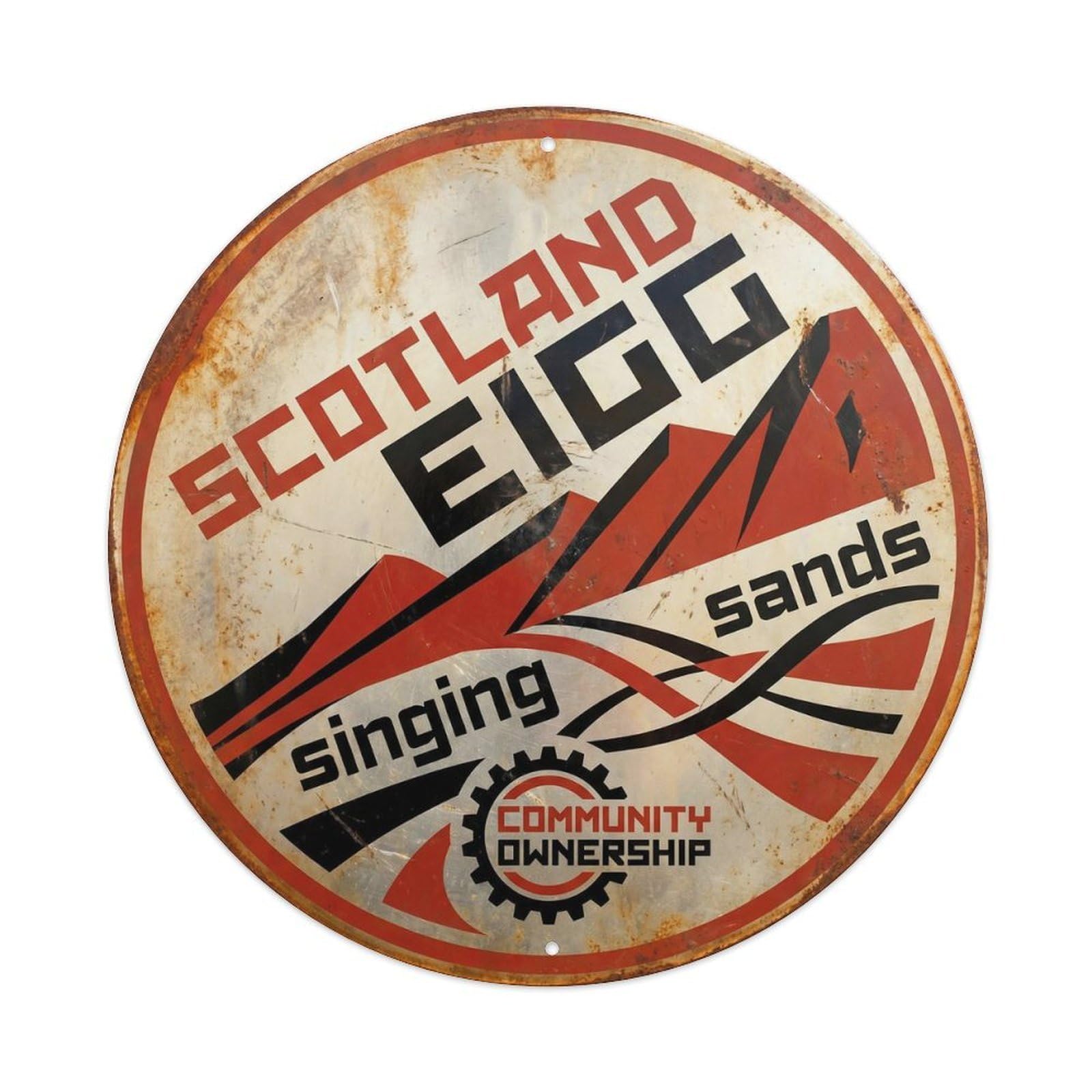 Eigg Sgurr Scottish Geometric Heritage Destination Metal Tin Sign