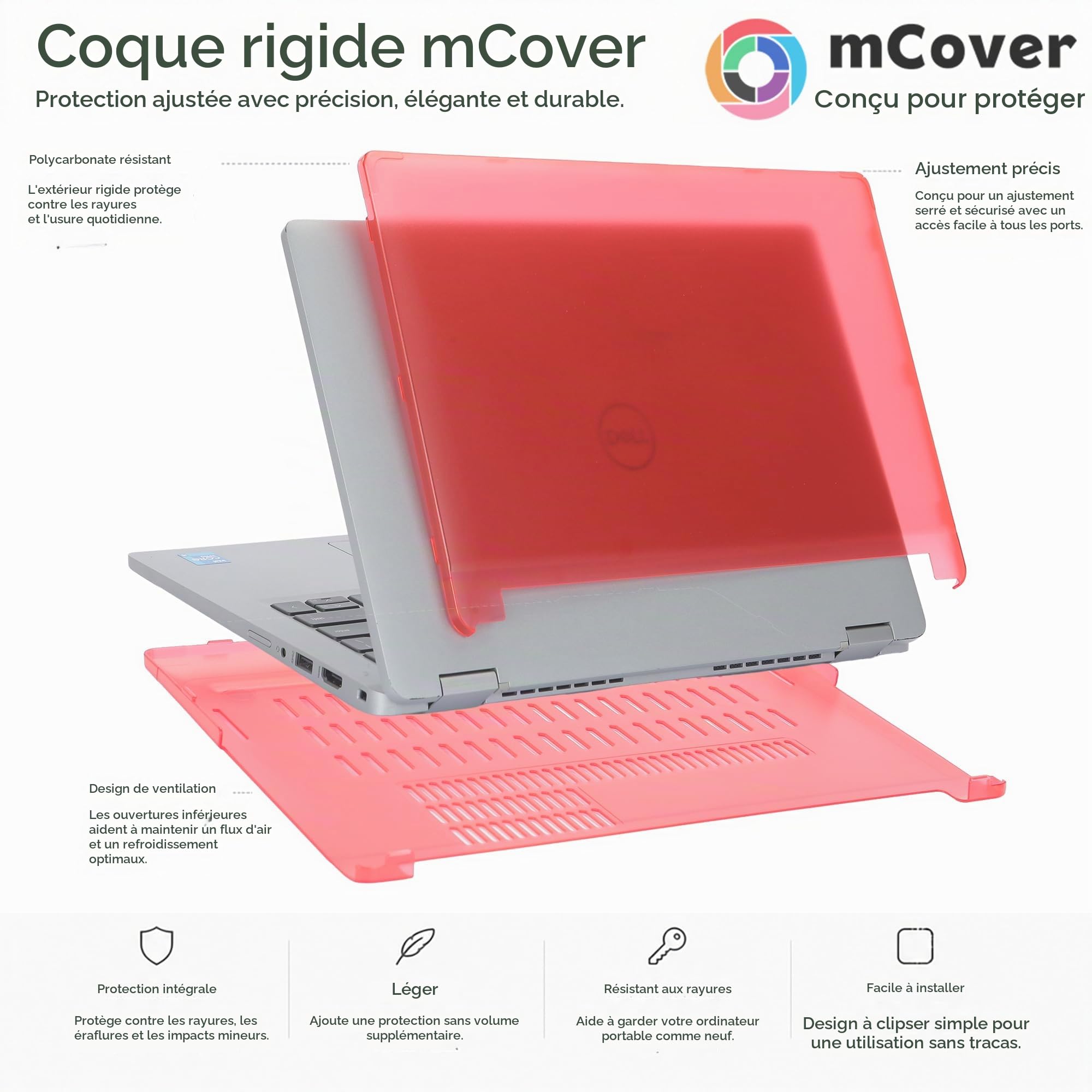 mCover Coque Uniquement Compatible avec Dell Latitude 5320 5330 2021 à 2022 13,3" (ne Convient Pas aux Autres modèles Dell) – Transparent
