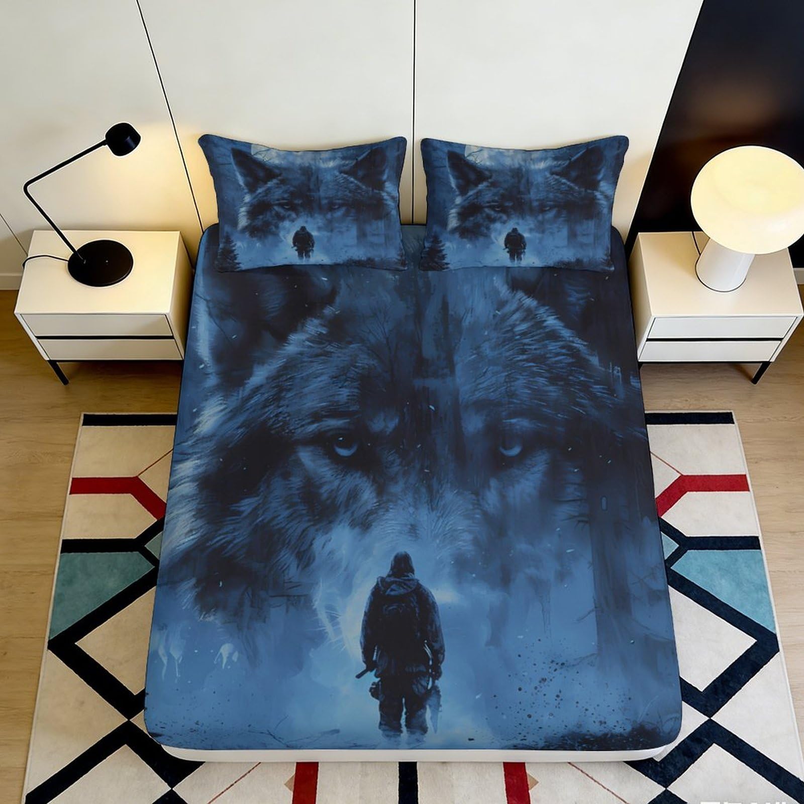 3D Printed Cat Fitted Sheet Microfiber Deep Pocket Bedroom Bedding Cat Mattress Fitted Cover Non-Slip Full Wrap Washable for Adults Teens 120x200x25cm