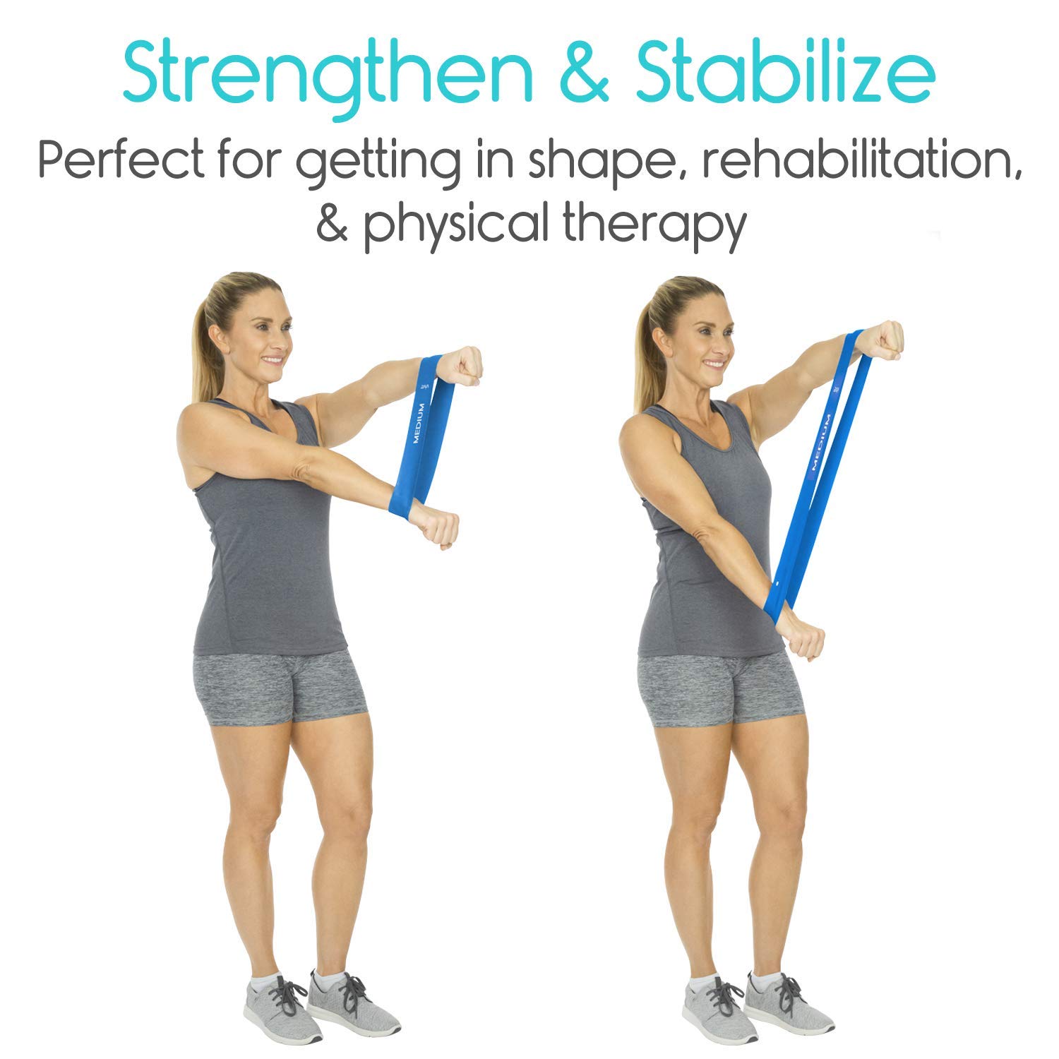 Bandes élastiques par Vive – élastique d'exercice Bande élastique pour bras, jambes, la thérapie physique, haltérophilie & Training – entraînement Tableau et sac inclus