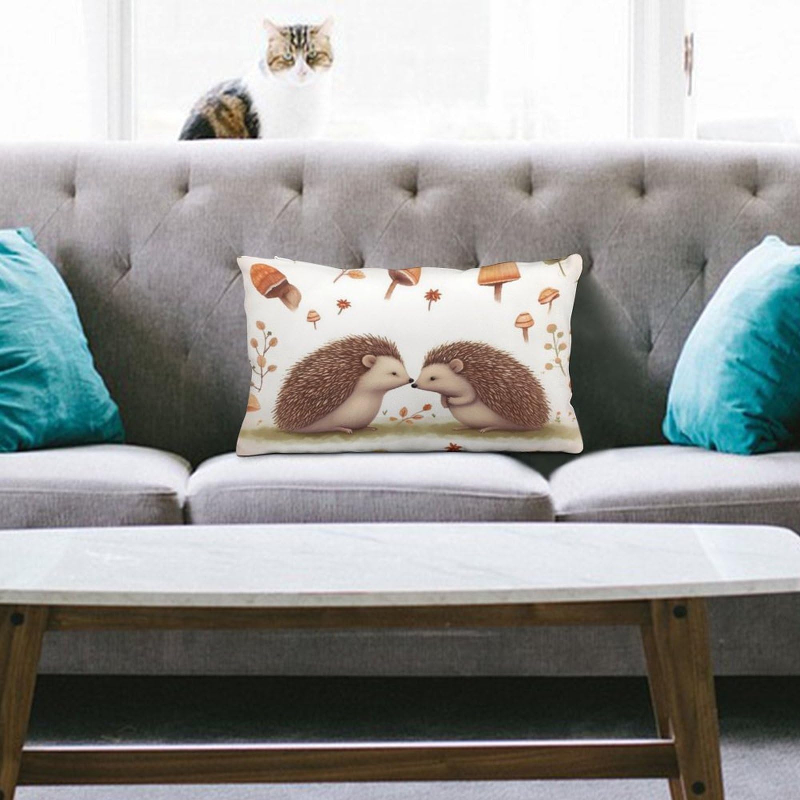 NTVOWPZO Decoration Throw Pillow Covers 8"x12" Pillowcases Covers Nature Lovely Hedgehog Lovers Soft Pillowcases Modern Farmhouse Home Decor Sofa Cushions Covers for Couch Bed Living Room
