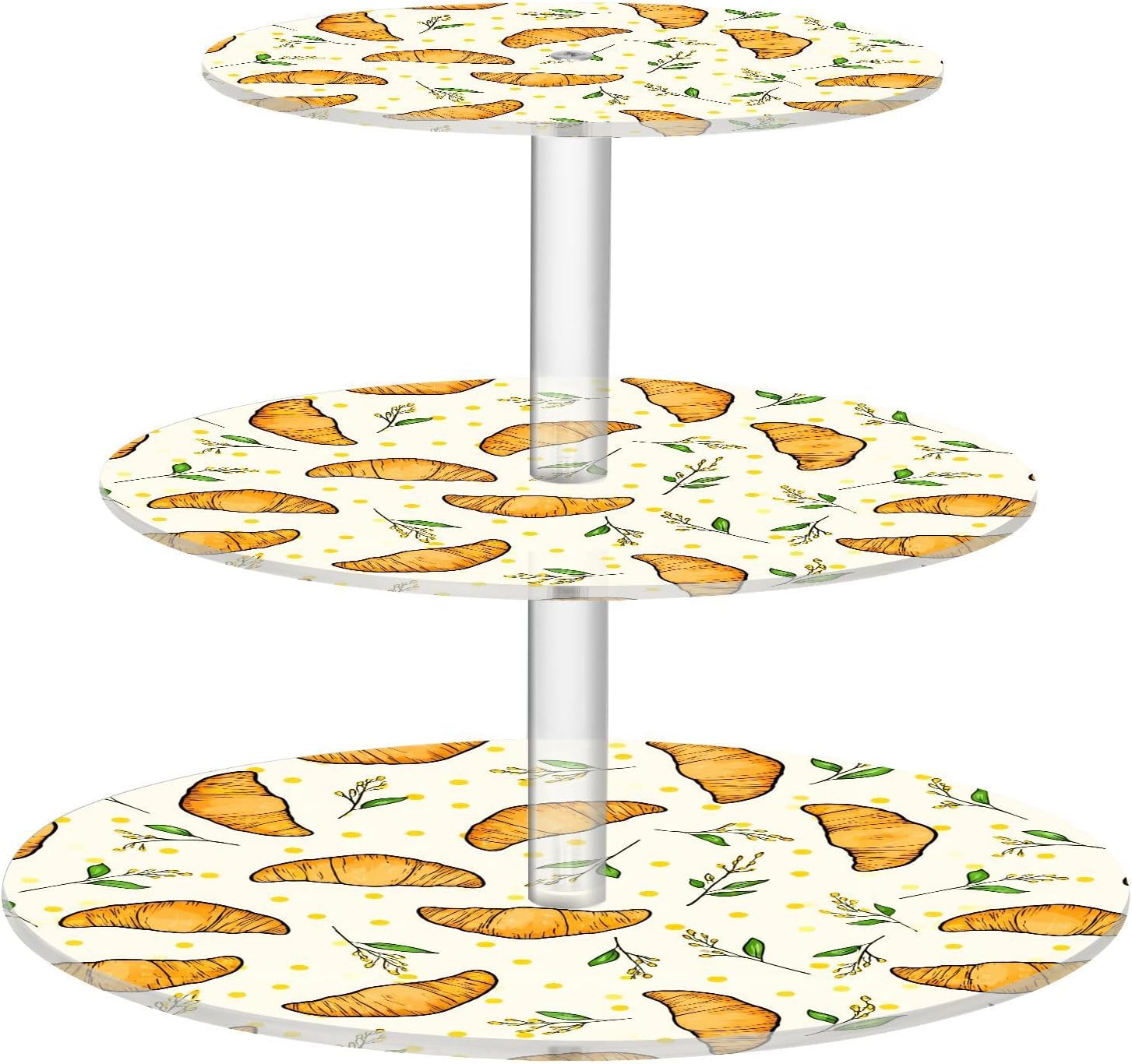 Bread Leaves 3 Tier Acrylic Cupcake Stand, Cupcake Stand for 34 Cupcakes for Weddings, Christmas,Holidays,Parties,Birthday,Printed Cupcake Tower 23300262