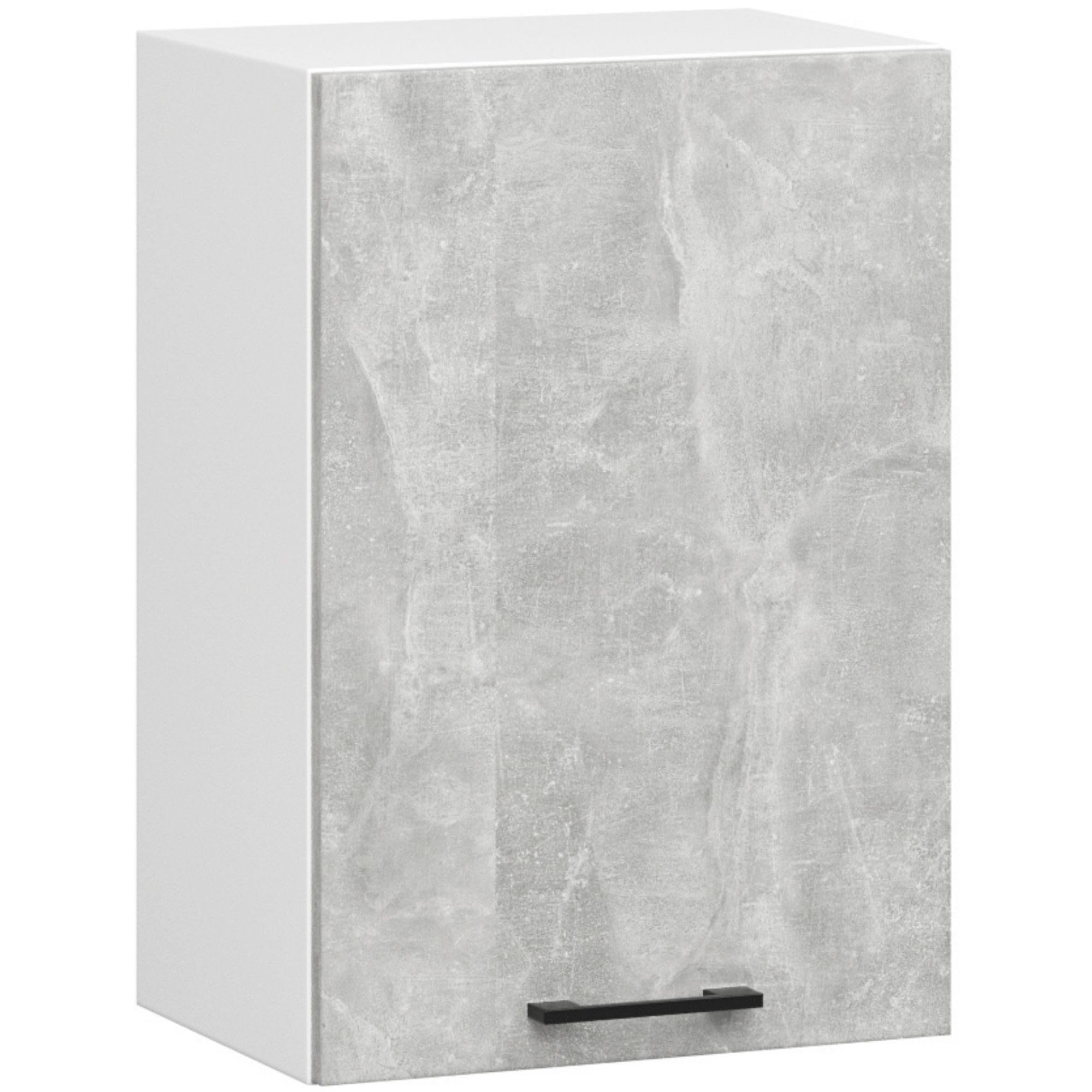 AKORD | Pensile da Cucina a Parete - Oliwia W50 | 2 Ripiani e 1 Anta Armadio da Cucina | Componibile Mobili da Cucine Armadi | Pannello laminato | Bianco | Beton