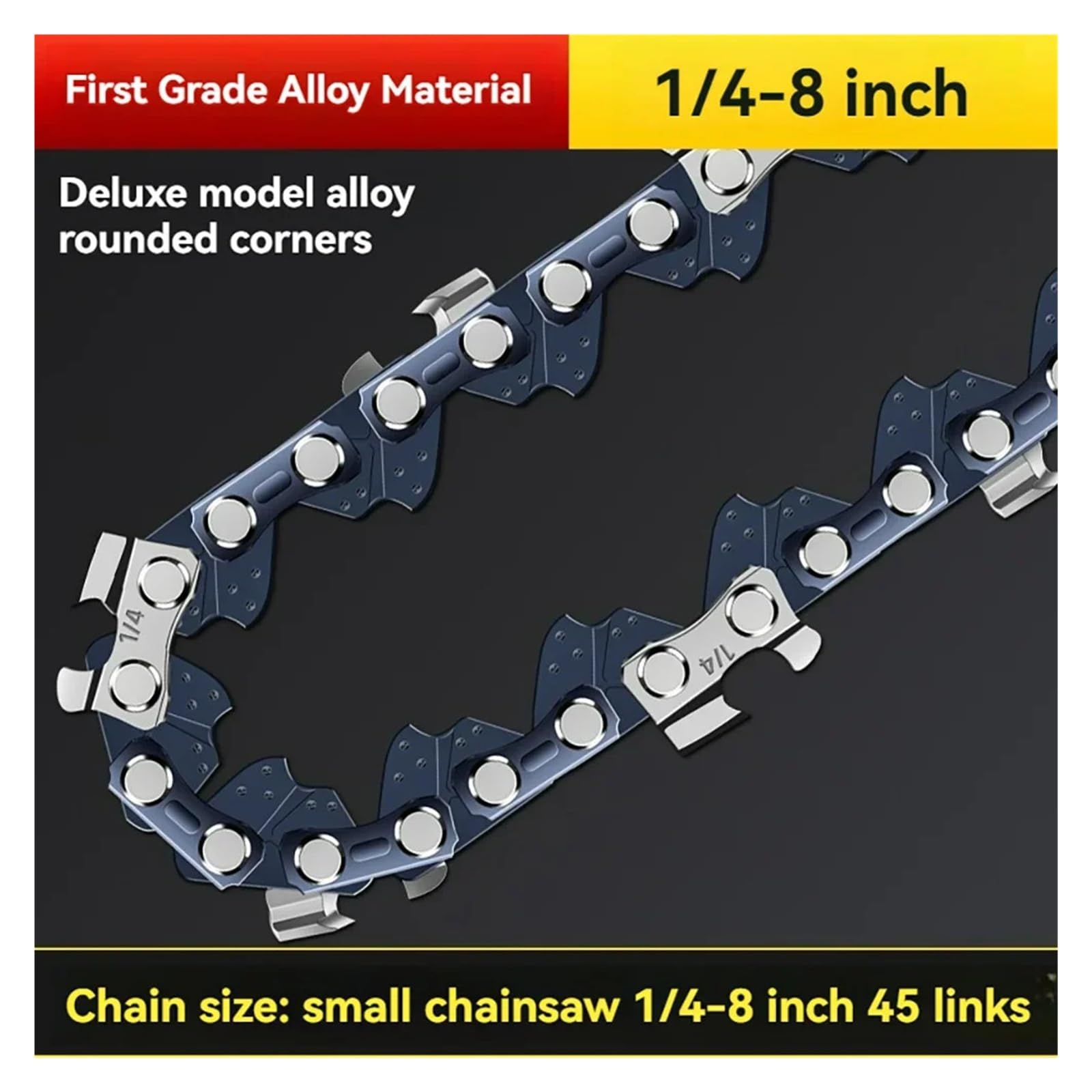Łańcuch do mini piły łańcuchowej 8 cali 1/4"P piła elektryczna 45 węzłów 22 noże brzeszczot piły bezprzewodowa mini piła prowadnica łańcucha piła łańcuchowa do drewna(8-inch Set4)