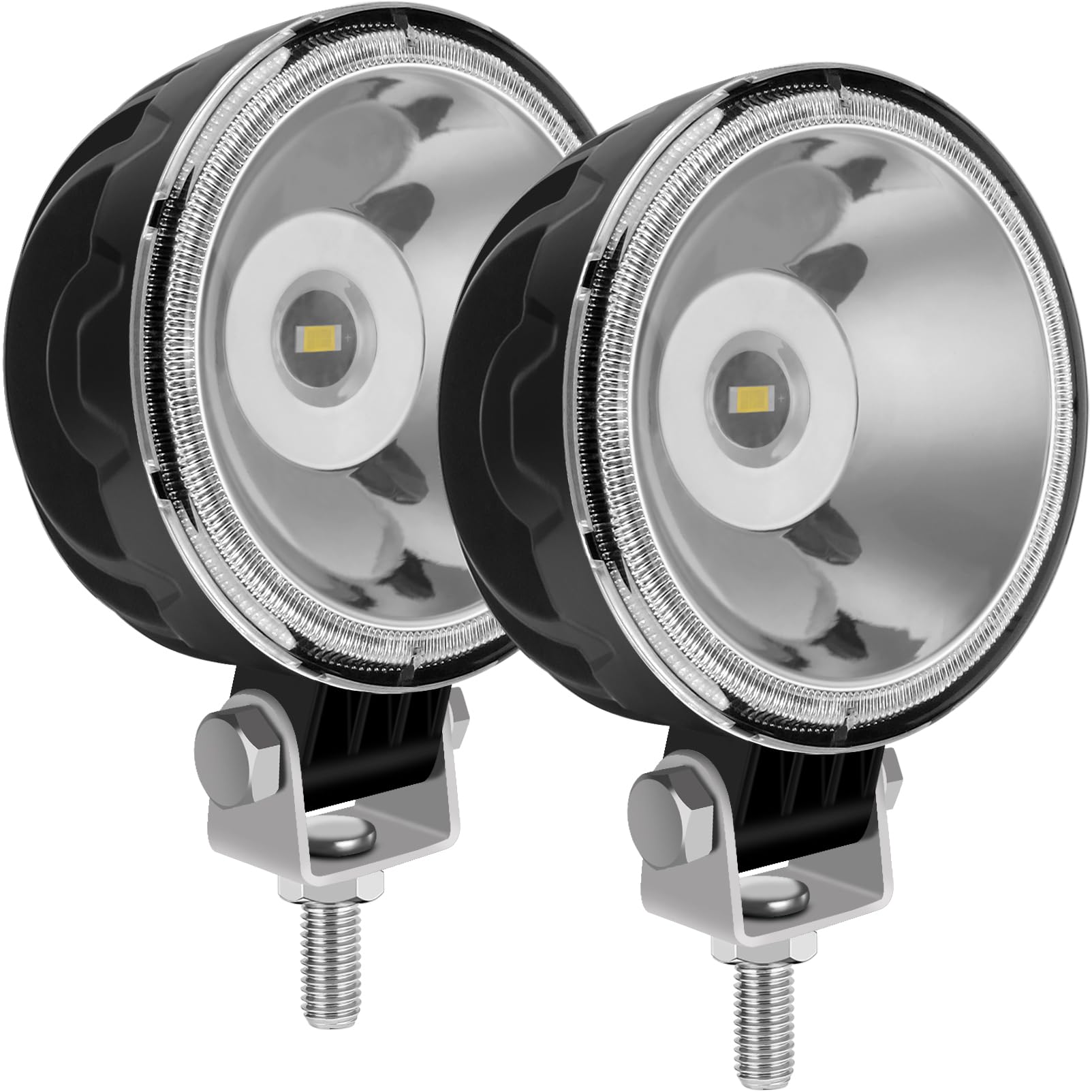 2 Pezzi LED da Lavoro 3 Pollici Bianca 12V 24V - Faretto Supplementare Nebbia Marina Trattore Escavatore Agricolo Rimorchio IP67 Impermeabile