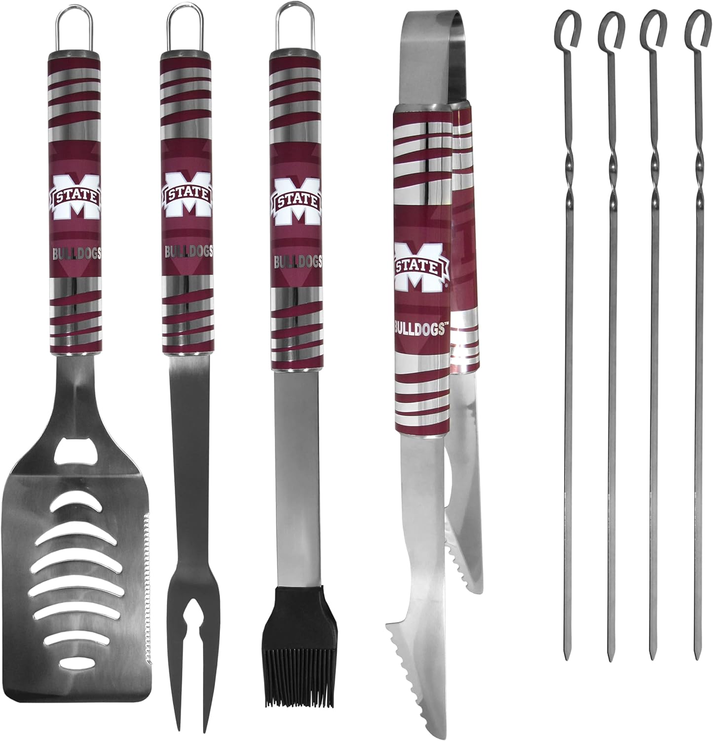 NCAA Siskiyou Sports Fan Shop Mississippi State Bulldogs Steel Tailgater BBQ Set w/Case 8 piece Gray