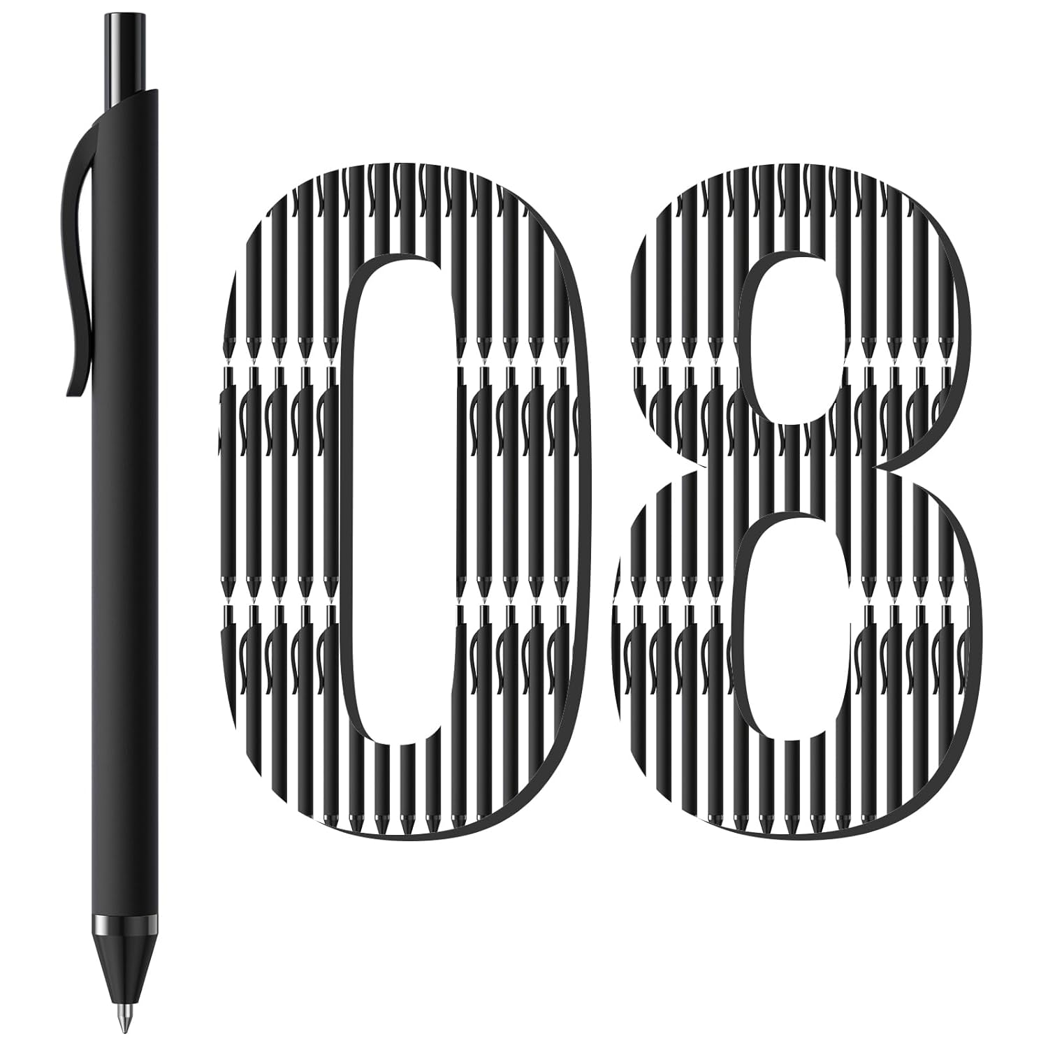 108 Pack No Bleed Black Barrel Click Pens Wholesale Retractable Ballpoint Medium Point Smooth Ink 1 0MM Black