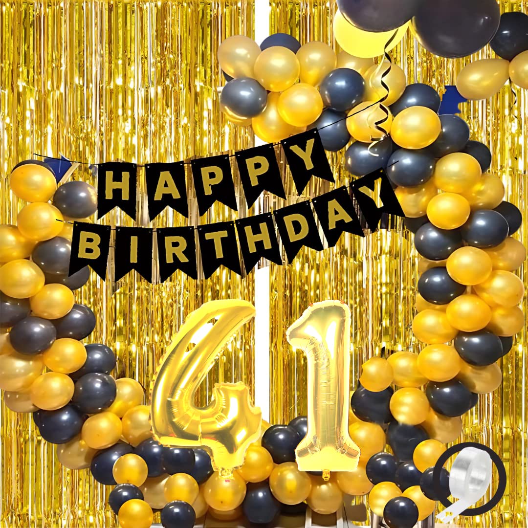 41st Birthday · Black,Gold