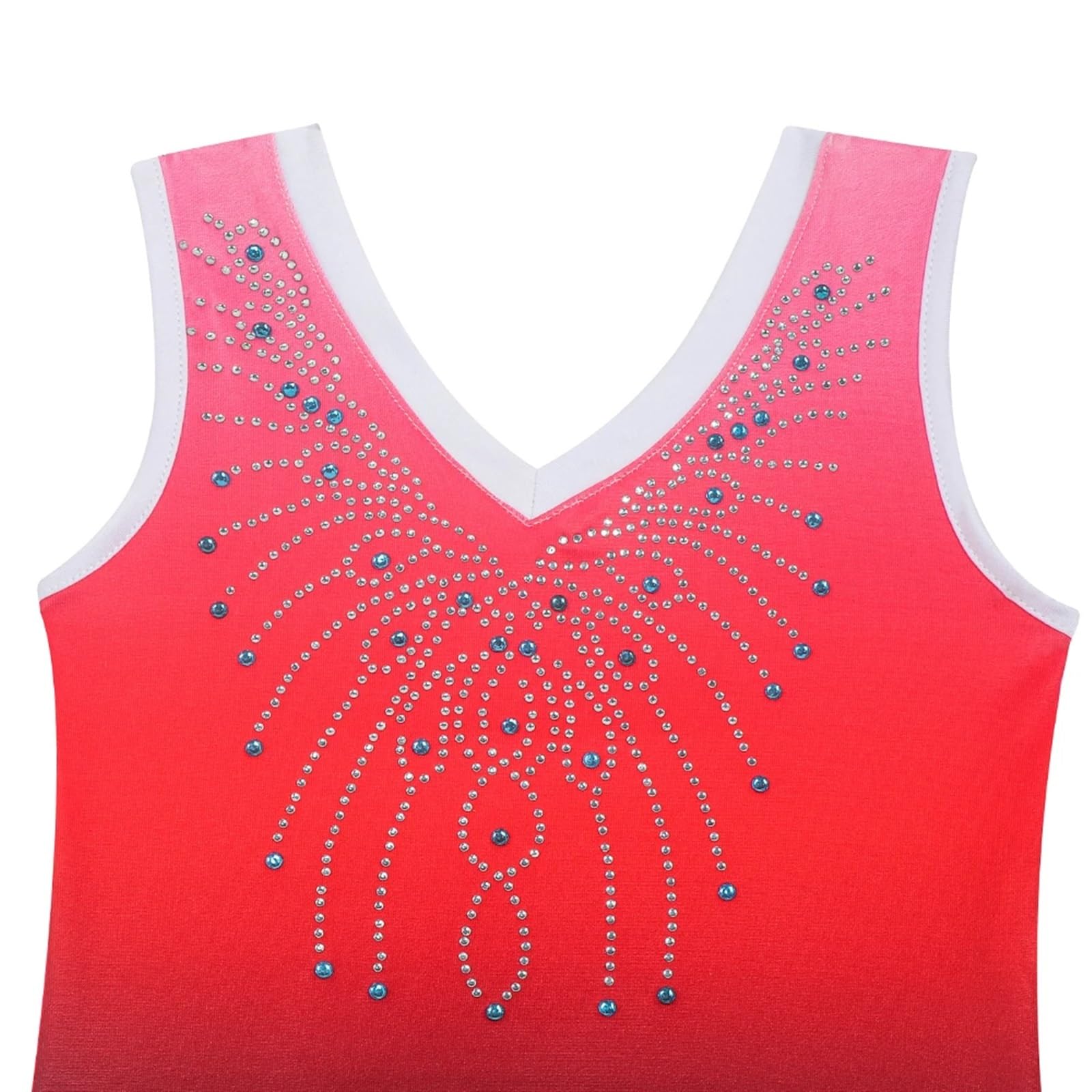Maillot Gimnasia Ritmica Malla de Gimnasia for niñas, Brillante, con Diamantes, for Ballet, Baile, Traje de una Pieza, Ropa de práctica, Disfraz for Escenario(Red,6Y)