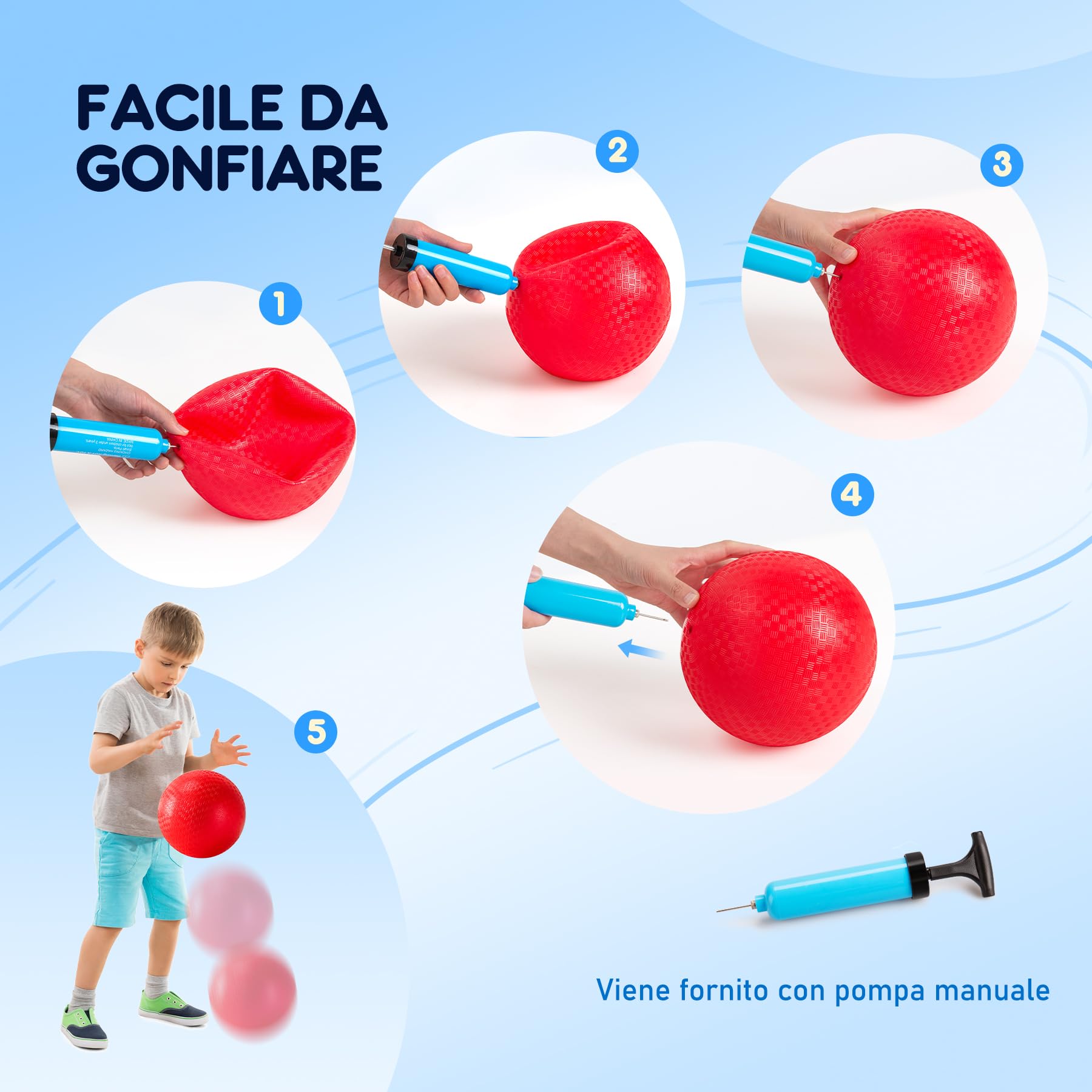 U&C Planet 45CM Pallone da Salto per Bambini 3-8 Anni Supporta fino a 100 kg Design Antiscivolo con Pompa Palla da Salto in PVC per Interni ed Esterni