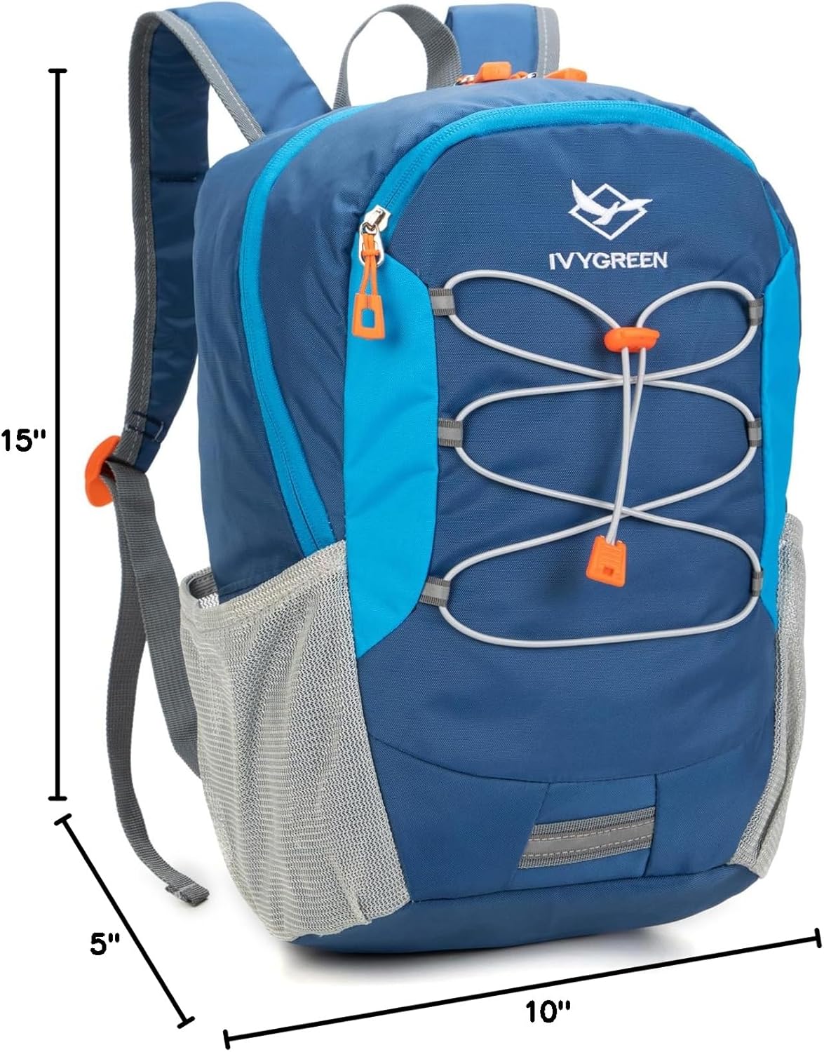 IVYGREEN Little Kids Hiking Backpack for Boys or Girls, Small Daypack for Camping or Travel (Blue, Small)