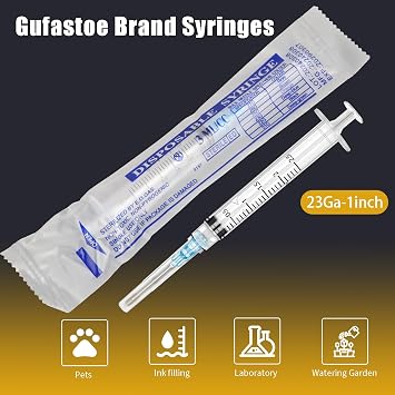 50Pack 2.5ml/cc with 23 G 1 Safety Individually Wrapped