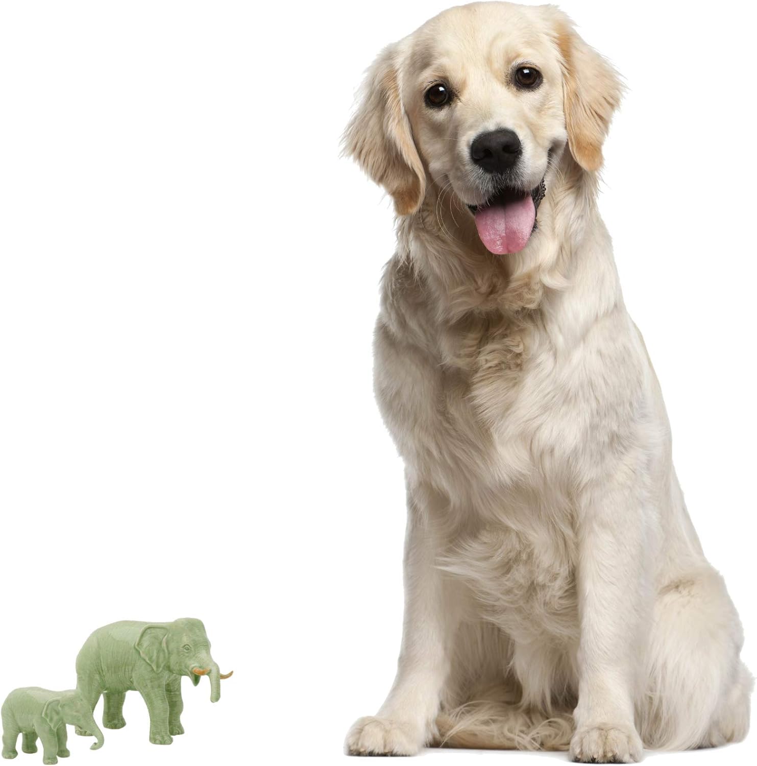 NOVICA Green Celadon Ceramic Sculpture, 5.5" Tall 'Elephant Dad with Junior'