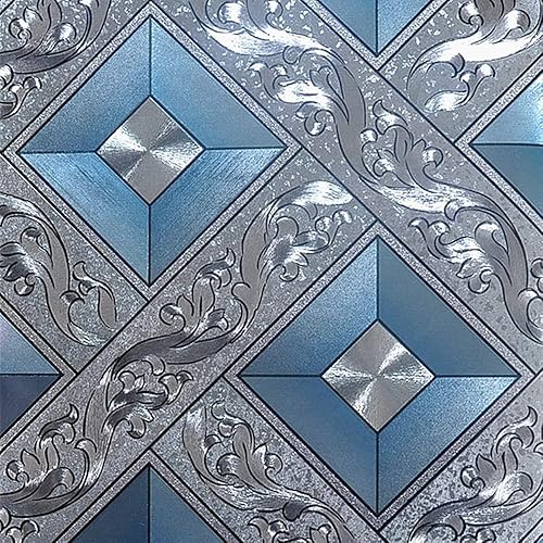 QIHANG - Papel tapiz cuadrado de mosaico de papel tapiz de papel tapiz de hojas doradas rollo moderno techo de hotel rollo decorativo de papel tapiz