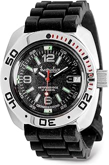 VostokVostok | Men's Amphibian Classic Automatic Self-Winding Russian Military Style Diver Watch | WR 200 m | Model 710640