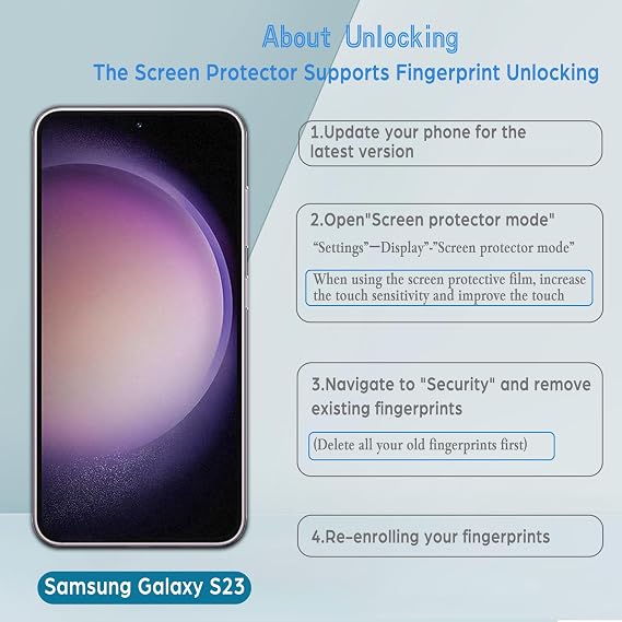 WFTE [2-Pack Screen Protector for Samsung Galaxy S23 5G,S22 5G,Anti-Scratch,High Transparency,Bubble-Free,Dust-Free Premium Screen Protector Tempered Glass For Samsung Galaxy S23/S22
