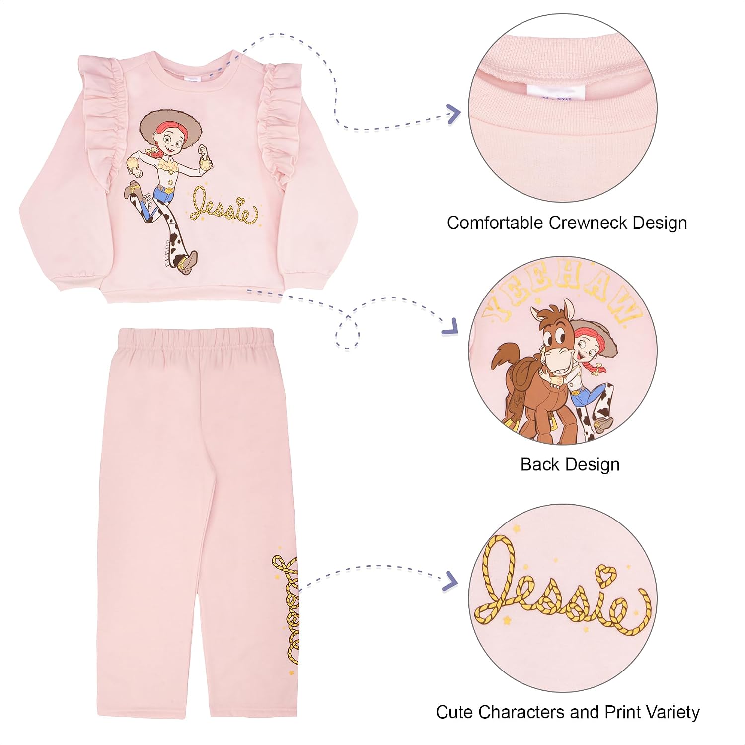 Magic Threadz Disney Clothes Baby Girls Pant Set – Lilo & Stitch, Princess, Marie, Toy Story, Ariel, Minnie & Pooh (12M–24M)