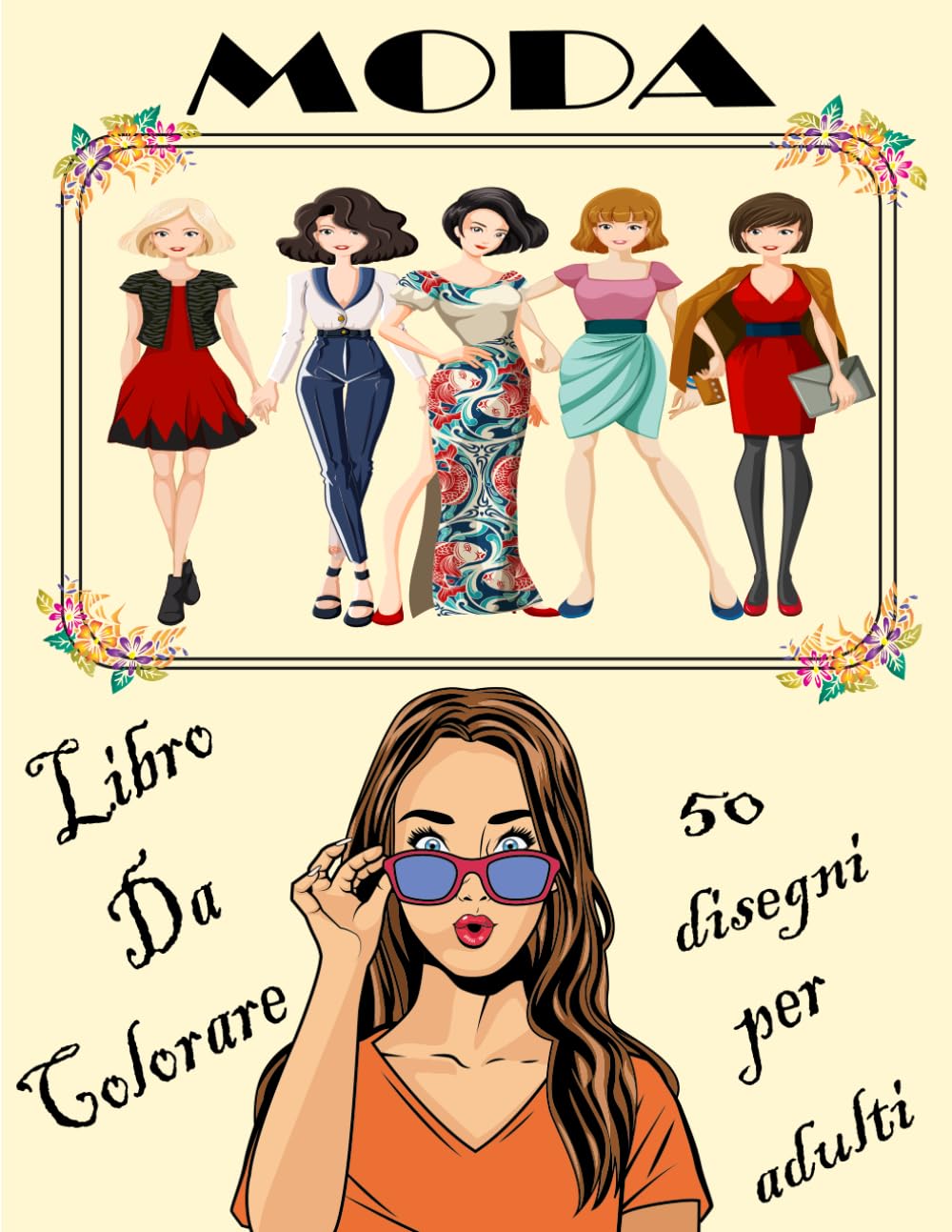 Anna HBMMODA - Libro Da Colorare 50 disegni per adulti: Album Da Colorare / Libro Antistress / 100 pagine / Grandi pagine da 8,5 x 11 ( A4 ) per avere molto spazio per colorare (Italian Edition)