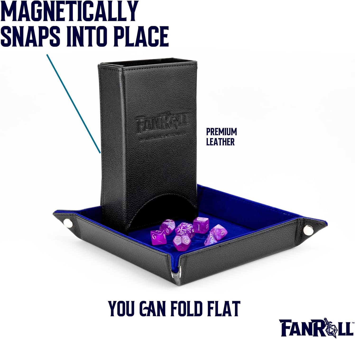 FanRoll Fold Up Dice Tower: Black, Role Playing Game Dice Accessories for Dungeons and Dragons