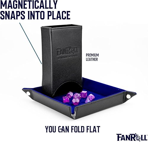 Miniatura 3 de FanRoll - Torre de dados plegable negro, juego de rol, accesorios para Dungeons and Dragons