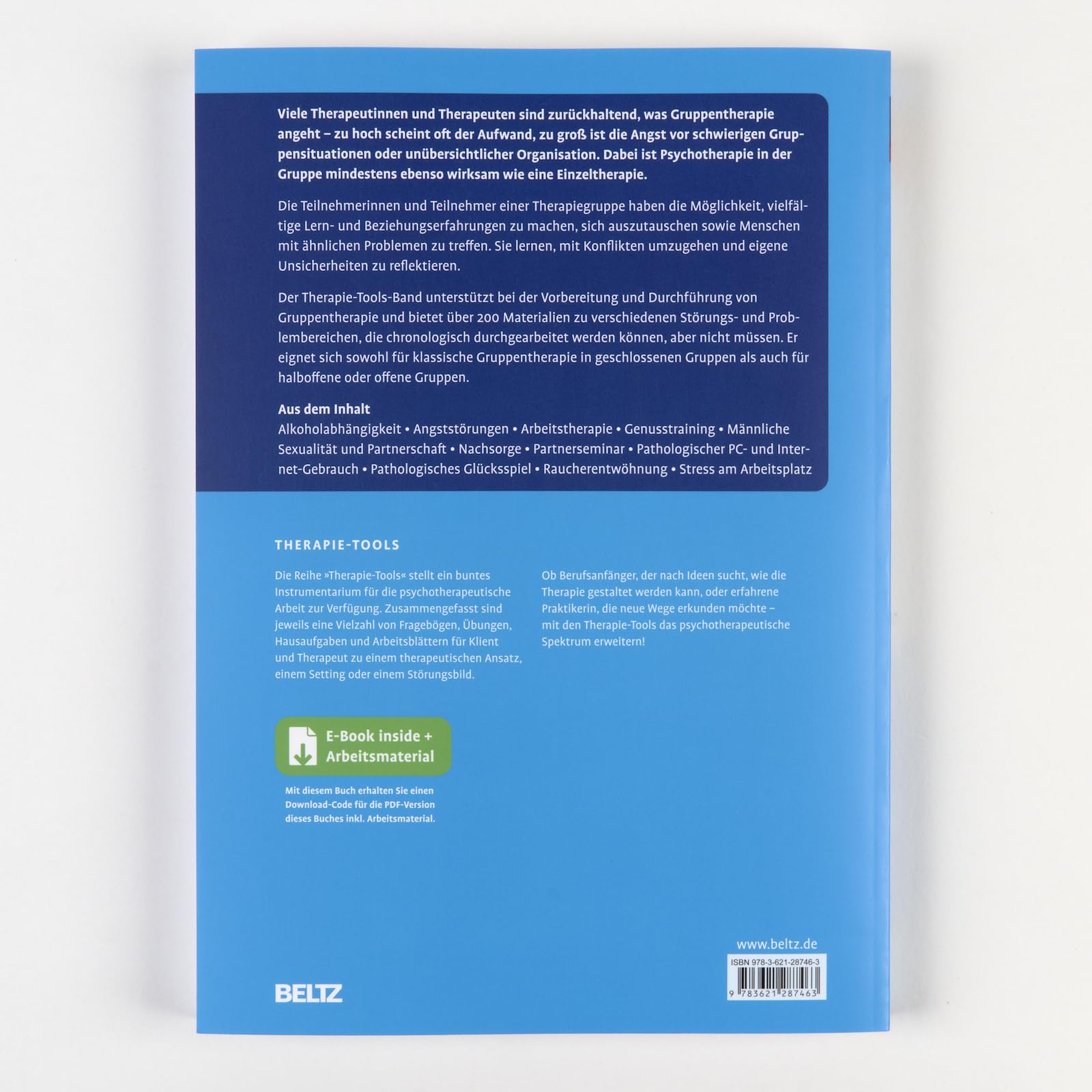 Therapie-Tools Gruppentherapie 2: Alkoholabhängigkeit, Angststörungen, Arbeitstherapie, Genusstraining, Männliche Sexualität und Partnerschaft, ... Stress am Arbeitsplatz. Mit Online-Material