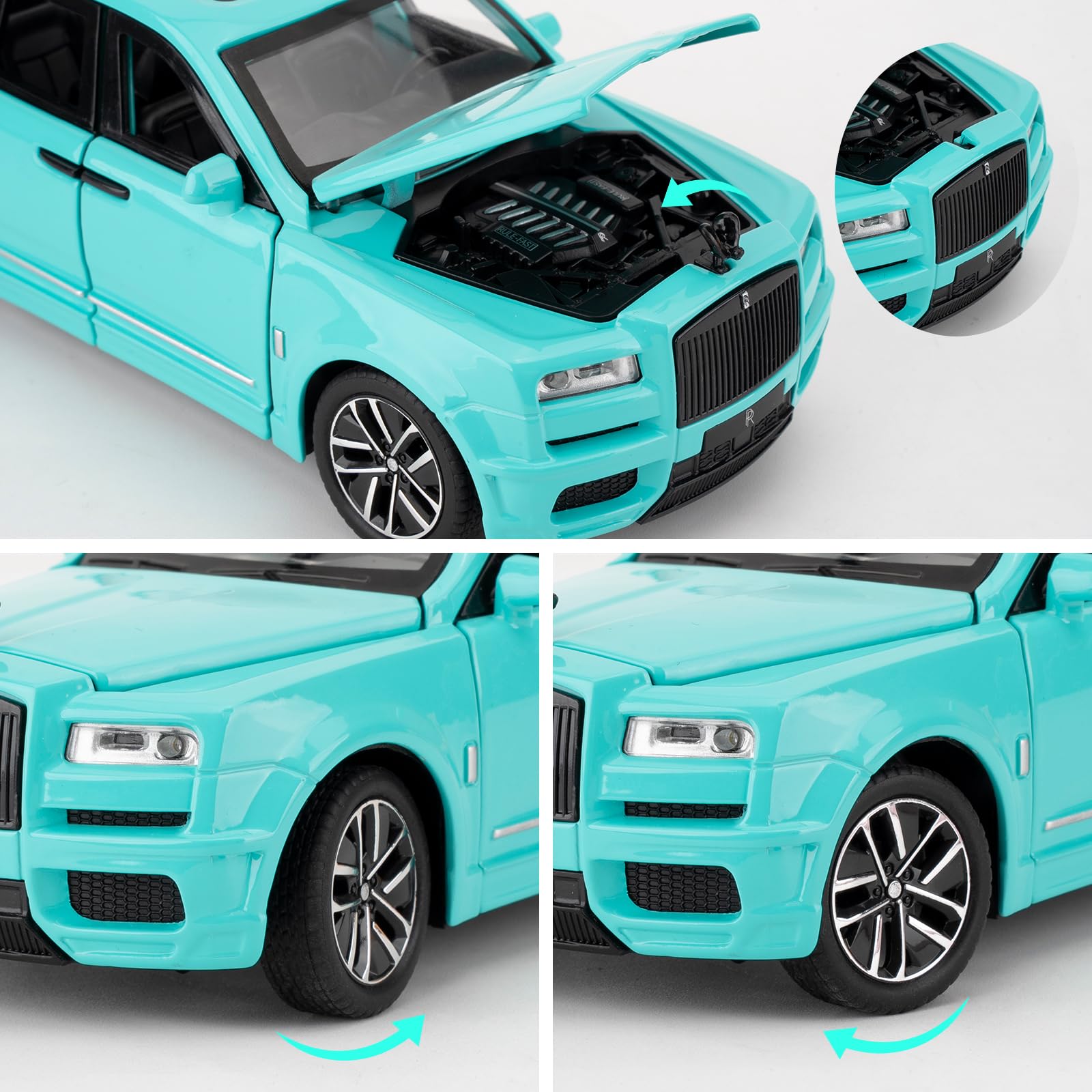 1/32 Rolls Royce Phantom Spielzeugauto – Mit Sound & Licht, Rückzugsfunktion, Türen öffnen, 15,7 Cm