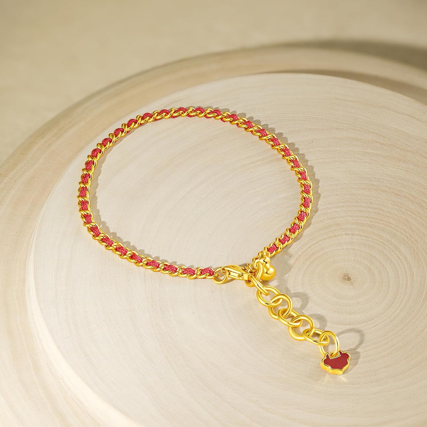 Sterling Silver Bracelets Gourd (Wulu) Chain Bracelet Ruyi Blessing Link Bracelet Dainty Jewelry for Women Her Anniversary Birthday 6.3-7.5Inch/16+3cm - Image 5