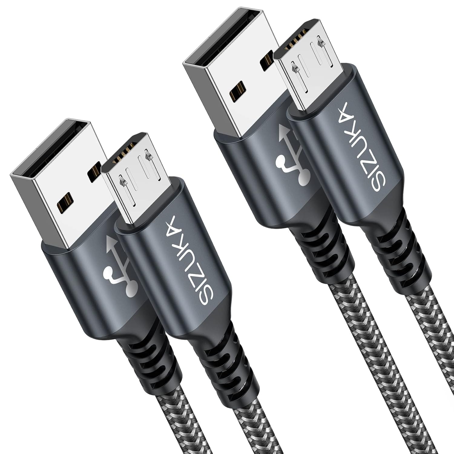 SIZUKA Cavo Micro USB 2Pezzi 3M，Cavo USB Micro USB Dati E Ricarica Rapida | Android Trasferimento Dati e Ricarica Rapida Compatibile con Samsung S5/S6/S7, HTC, LG, HTC, Kindle,ps4