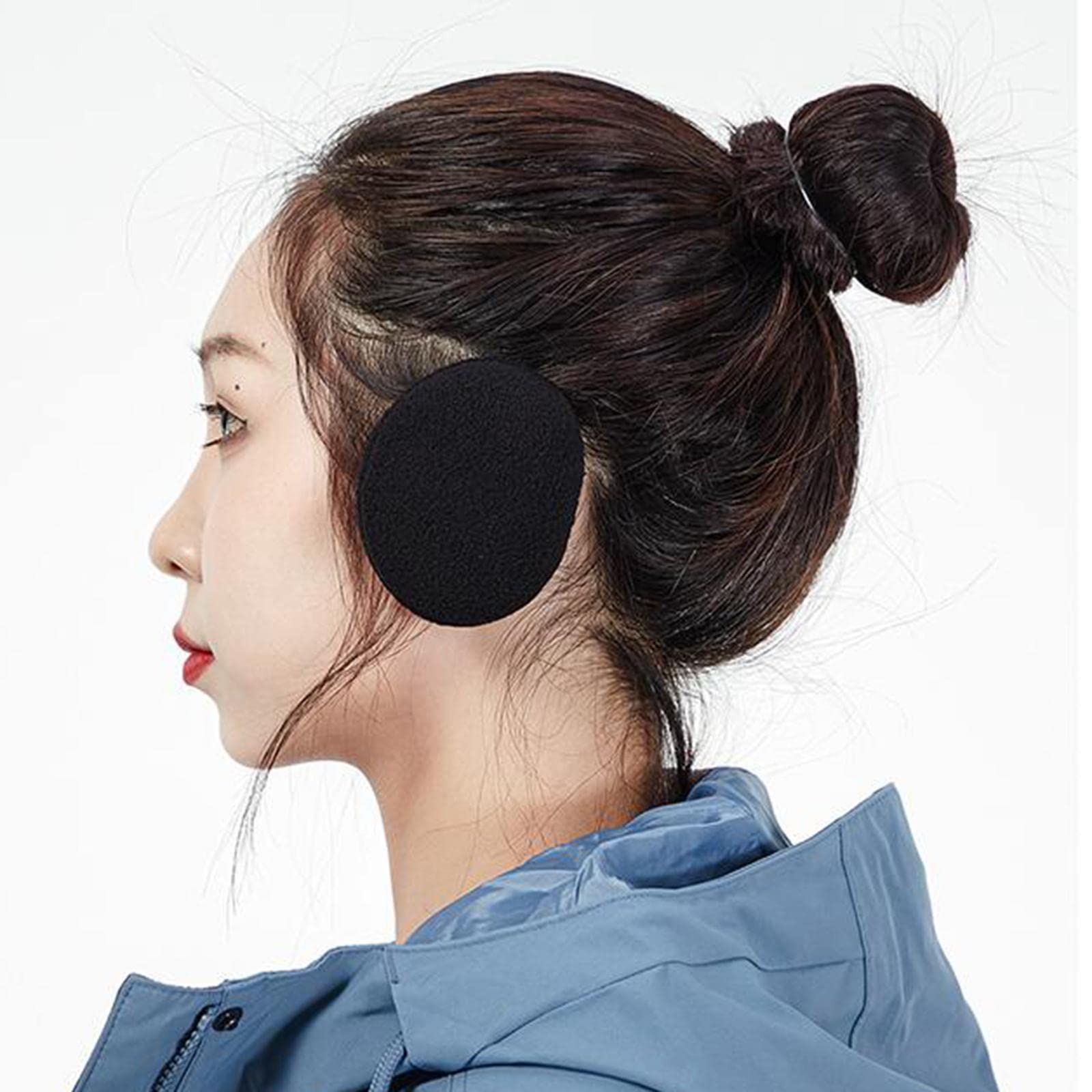 VISTORA 1Pair Ear Warmer Women Men Earmuffs Outdoor Portable Soft Bandless Ear Muffs Black-image-38