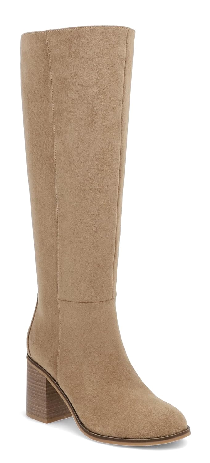 MIA Shoes Sabrena Womens Tall High Boots 3-inch Heel Vegan Suede