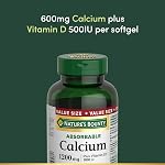 NATURE'S BOUNTY Calcium Plus Vitamin D3, Absorbable, 1200 mg, Bone and Tooth Aid, Capsules, 535 g