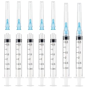 30 Pack 3ml Lab Dispensing Tools with 23G 25mm, Individually Packaged