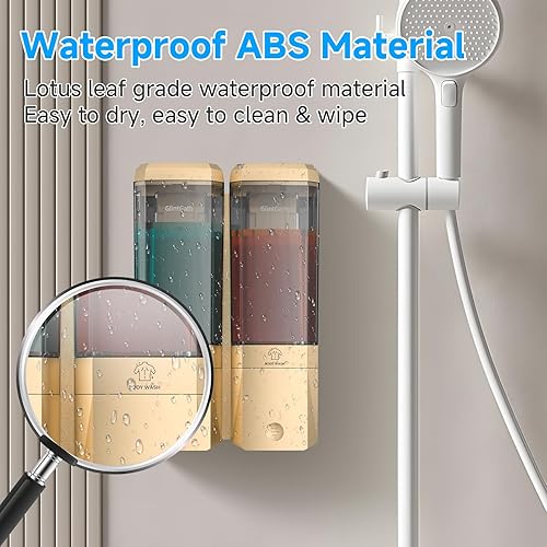 Miniatura 5 de Dispensador de champú y acondicionador, dispensador de ducha de 2 cámaras sin taladro, dispensador de champú para ducha, dispensador de jabón de